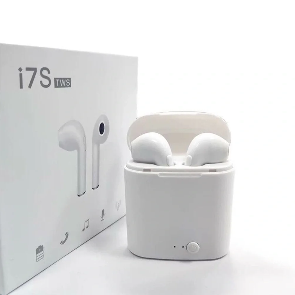 ✅i7S Wireless Bluetooth Headphone For iPhone,Android,LG,LAPTOP With Charging BOX